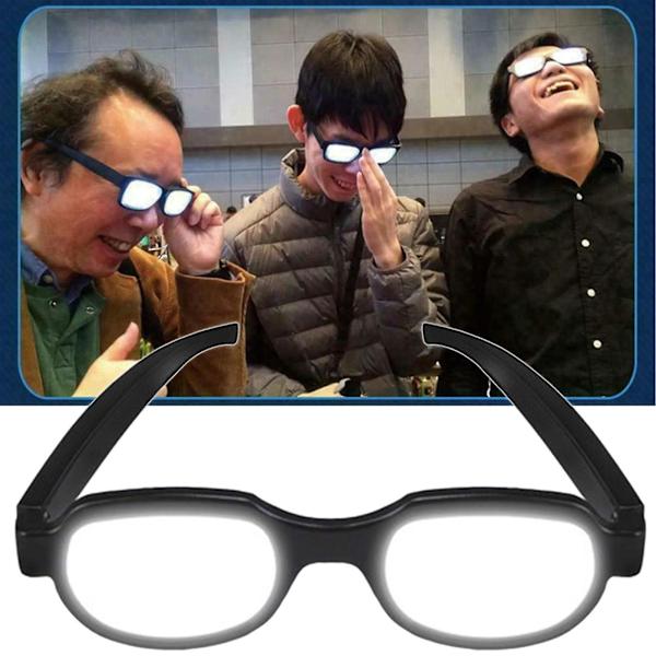 Anime Spoof-briller Anti-break Lysende Hvit Cosplay Eyewear Prop for Party Qinhai