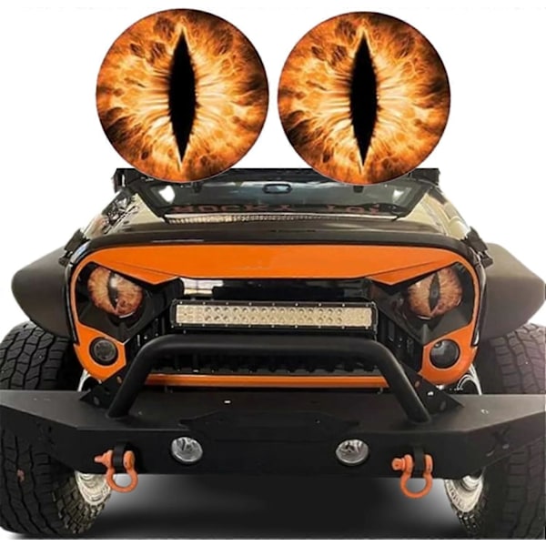 Beast Eyes Frontlykter Dekaler Par, 3D Stereo Øyne Frontlykt Klistremerker, Bil Karosseri Vindu Bumper Dekor Klistremerker, Morsomme Dekaler for Lastebil Bil Style 5