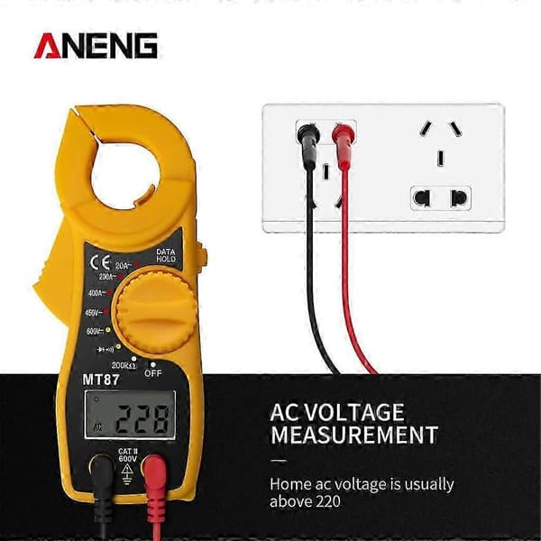 MT87 Digital Tangamperemeter Multimeter AC/DC Amperemeter Voltmeter LCD Modstand Multi Test Tangamperemeter 10A multimeter line