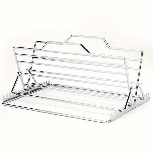 Justerbart sammenleggbart rotisseristativ i rustfritt stål for ovnsbaking, grilling og steking grilled chicken