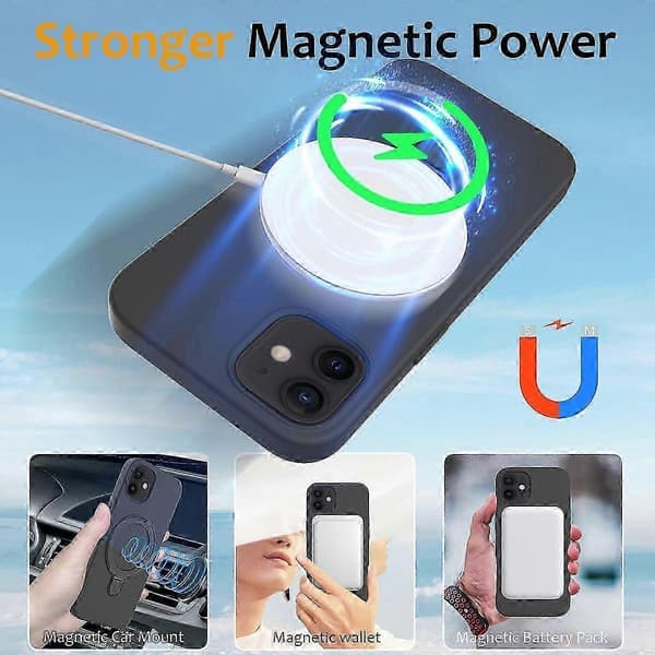 Magnetic Case for iPhone 11 with Ring Stand PC+Silicone Drop-proof Phone Case Sti Style H