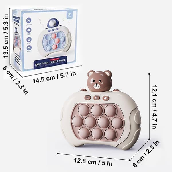 Pop Push It Spillkontroller Boble Sensorisk Fidget Leketøy Elektronisk Whack Konsoll Light Blue  White