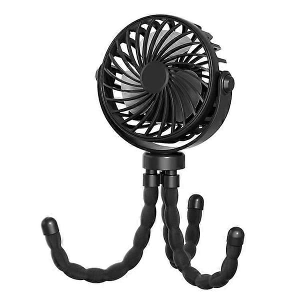 Bærbar Mini Blæksprutte Ventilator Baby Klapvogn USB Genopladelig Fleksibel Stativ Sammenfoldelig Ventilator