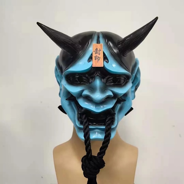 Oni Demon Oni Samurai Spøgelsesmaske Samurai Spøgelse Azul
