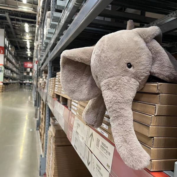 45 cm elefantdocka barnens sovande docka plyschleksak lugnande elefantdocka kudde present Grå Elefant Gray Elephant 45cm