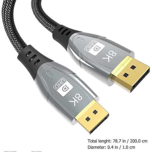 Display Port-kabel 2m 1.4 Version Display Port Förlängningskabel Sladd Tillbehör