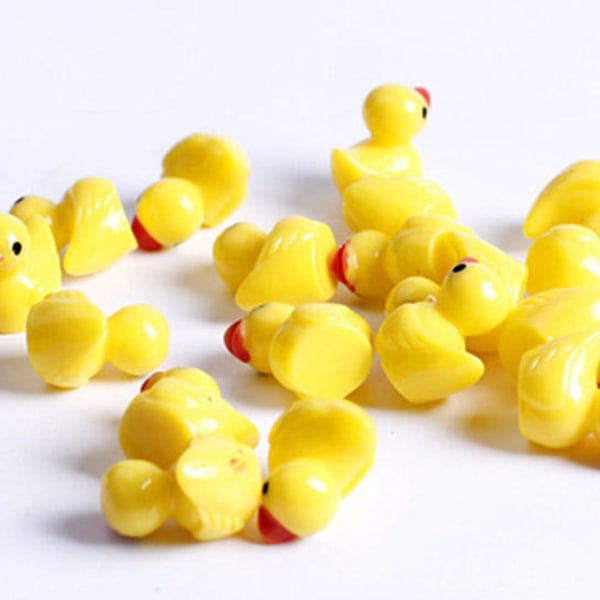 100/200 st Mini Gummi Ducks Miniatyr Resin Ducks Gul Tiny D 200pcs yellow 200pcs