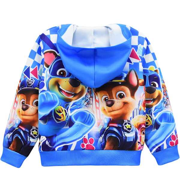 Tegneserie barneklær jakke Animasjon digitaltrykk klær Glidelås hette cardigan jakke blue 120