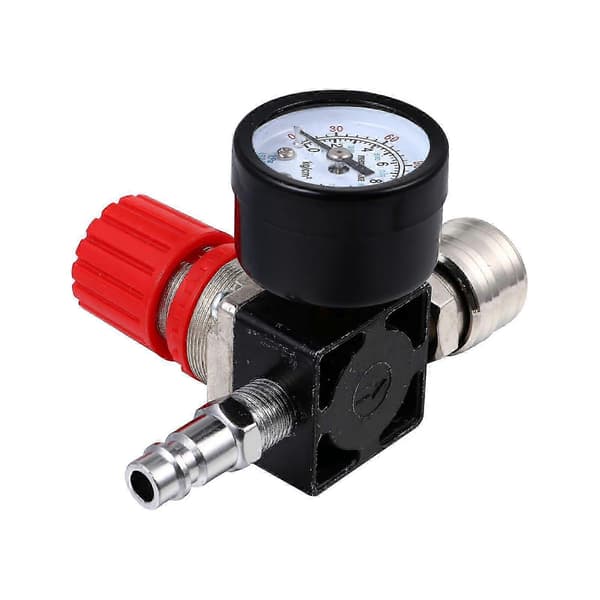Trykkregulator med måler, justerbar luftkompressor trykkregulator i aluminium, 2-pakning