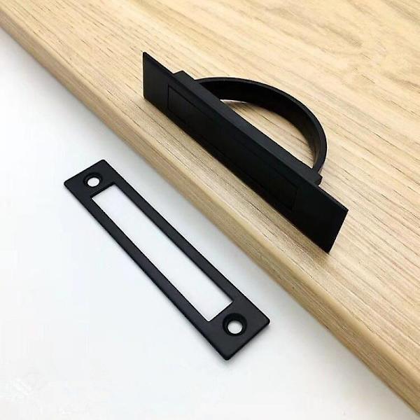 Tatami upotettu ovenkahva Kätevä sinkkiseoksesta valmistettu piilokahva Piilotettu upotettu lattianuppi (musta)