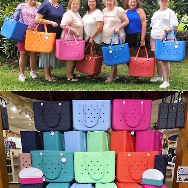 Gummipåse Bogg Style Hål Vattentät Slitstark Oversize Silikon Beach Tote Ny 2024 red
