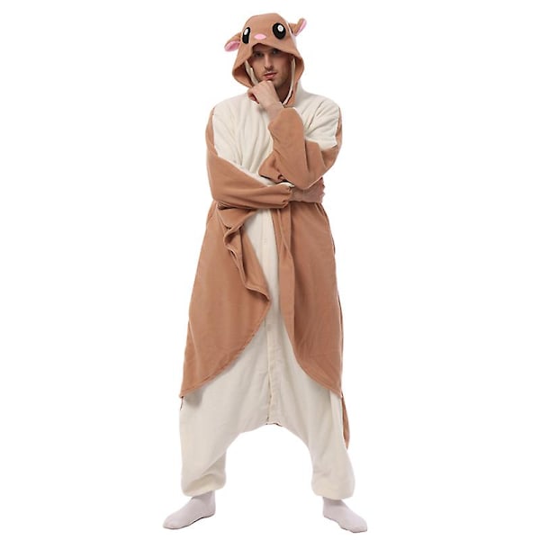 Eleimos Halloween Flygande Ekorre Onesie för Kvinnor Män Vuxna Djur Kigurumis Pyjamas Cartoon Pyjamas Hemkläder Cosplay Kostym Hög Kvalitet M Fit 158-168cm