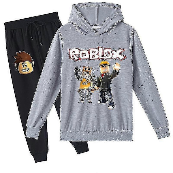 Roblox Hoodie Sæt Børn Varmt Hoodie Tøj Roblox Trykt Hoodie R purple 150cm