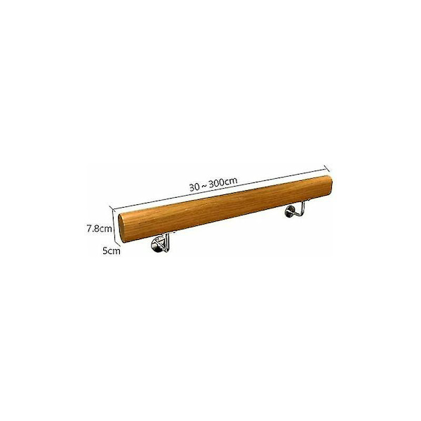 Sklisikre trehåndtak, sklisikre håndløperkorridorstøttestenger for innendørs loft, 2 rustfrie stålbraketter (størrelse: 30 cm, K8jnjmx6