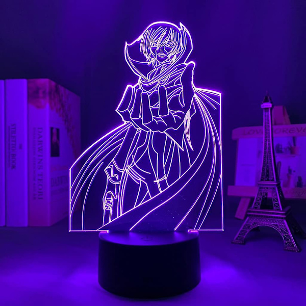 Wekity Hpqnl-led lys Anime Kode Geass Lelouch Lamperouge Til Soveværelse Indretning Lys Børn Brithday Gave Manga værelsesbord 3d Lampe Kode Geass