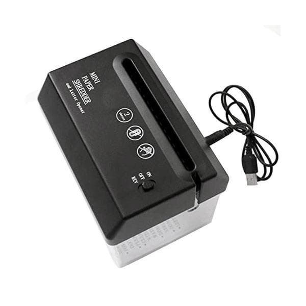 Bærbar Elektrisk Makulator USB Batteridrevet Makulator Papirkutter Kontor (Fww) Black