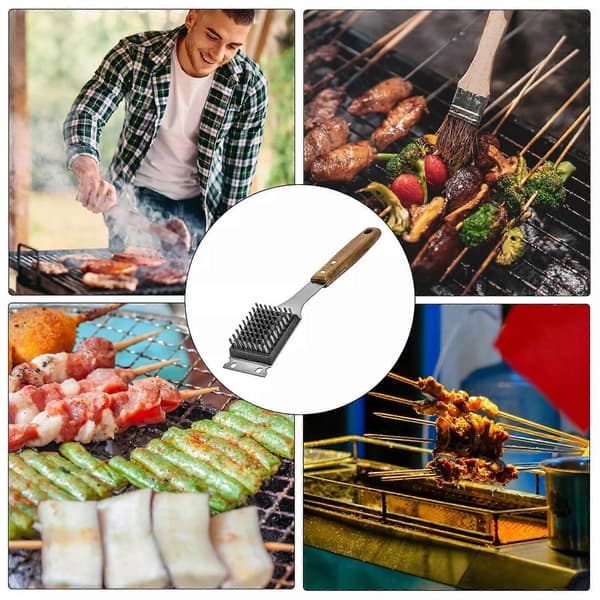Grillbørste med rustfrie stålbørster 15 tommer grillskrape BBQ