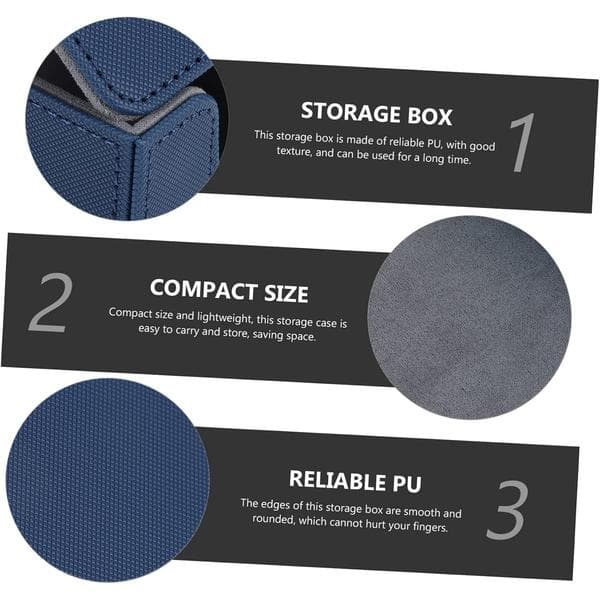 Leather Card Box for Game Accessories Playing Card Storage Box Home Office Storage Box