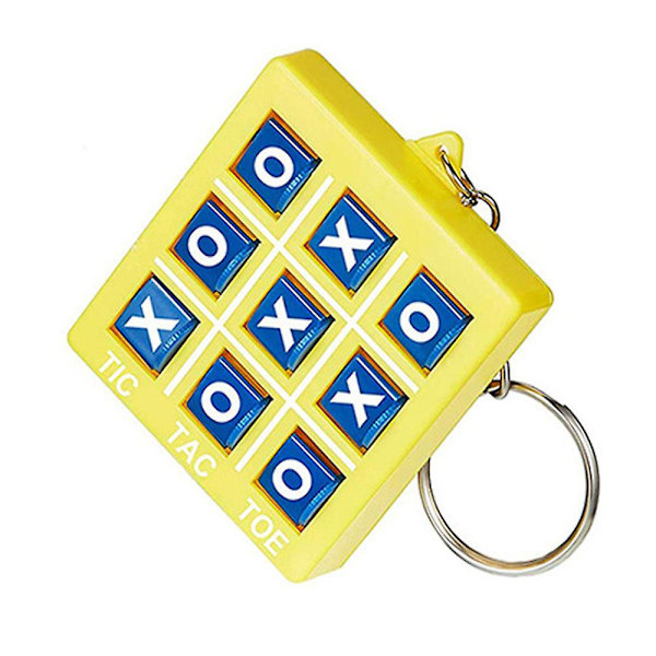 Tic Tac Toe Mini -avainperä lapsille, stressiä lievittävä XO-peli, juhlahinnot, karkkipussien täytteet, luovat lahjat Yellow