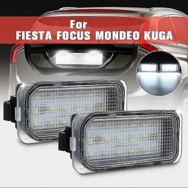 2 stk. bil LED nummerpladelys til Ford Focus Mk II Fiesta