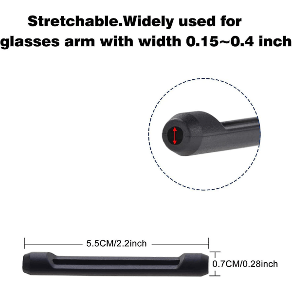 6 par silikone briller Stempelspidser ærmeholder, anti-slip elastisk glas