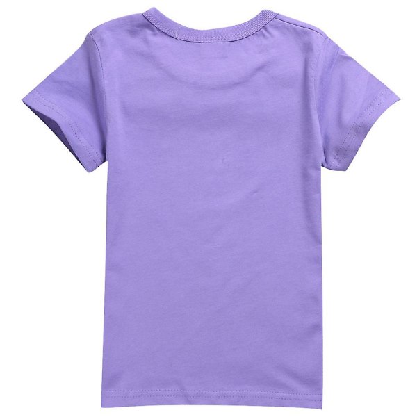 5-10 år blir röda Barn T-shirts Sommar Casual Toppar Purple 9-10Years