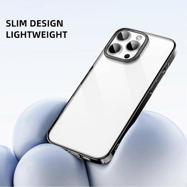 För iPhone 16 Pro Transparent Mobilskal PC+TPU Baksida Silver