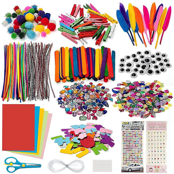 1200Pcs Arts Crafts Supplies Kit DIY Crafting Activity Toy Set For Kids Adults