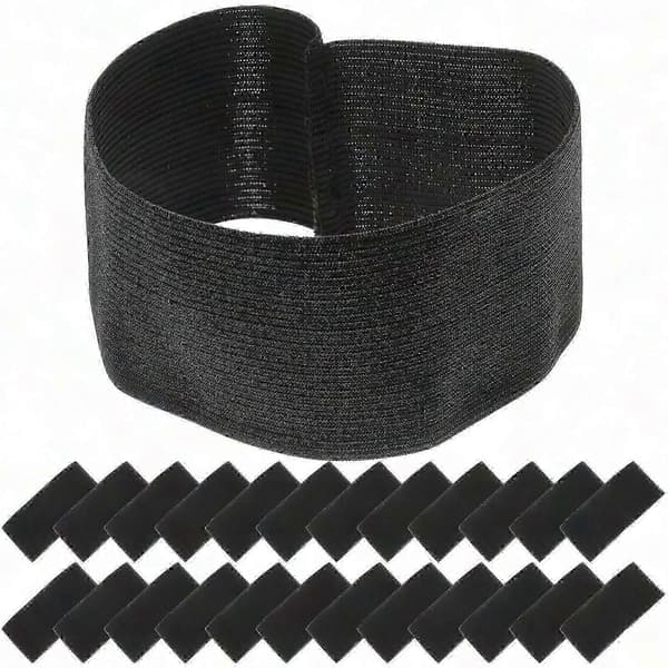 32 stk. sorte mindebånd til begravelser, politiets elastiske armbånd til begravelsestjenester Black