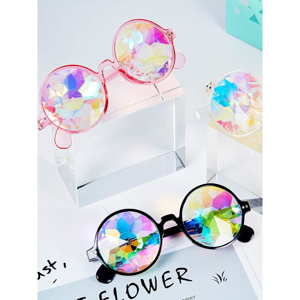 3 Par Kaleidoskop Rave Briller Festivaler Goggle Regnbue Solbriller Kaleidoskop Solbriller Prisma Refraksjon Briller