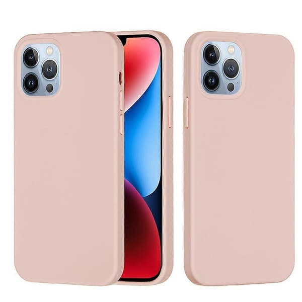 Enfärgat silikonskal för iPhone 15 Sand Pink For iPhone 15 Pro