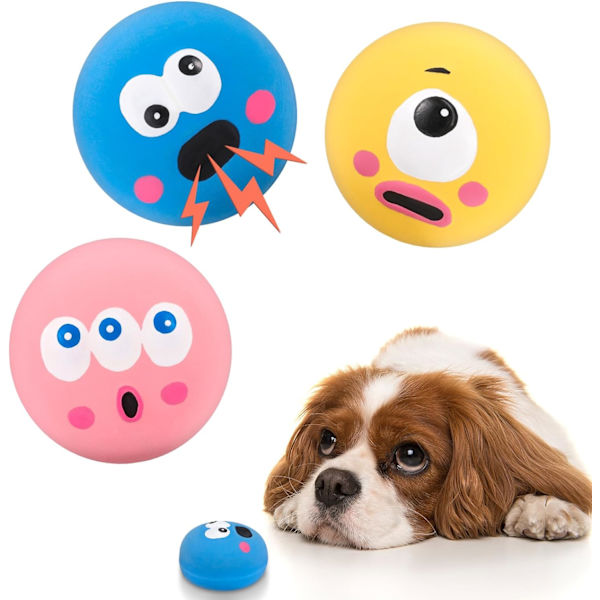 3-pak pige legetøj, latex gummi bløde interaktive hente legebolde sjove pige legetøj til små hunde og mellemstore kæledyr hvalpe-2,16 tommer