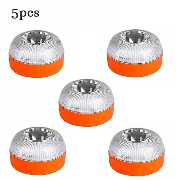 Nyeste Bærbare Nødlys V16 Homologeret Bil Nødblink Orange/Blå/Rød Magnetisk Induktions Stroboskoplys orange 5pcs