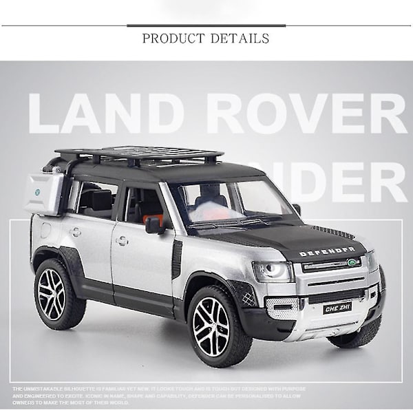 Diecast bil 1/24 skala sinklegering Trekkkjøretøyer Land Rover Defender modell billeketøy
