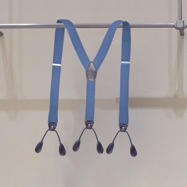 Mænd sele med 6 knap lukning Skridsikkert design Justerbar elastik Hold dine bukser oppe Mænd Y-formet Heavy Duty Suspender Far gave Light Grey