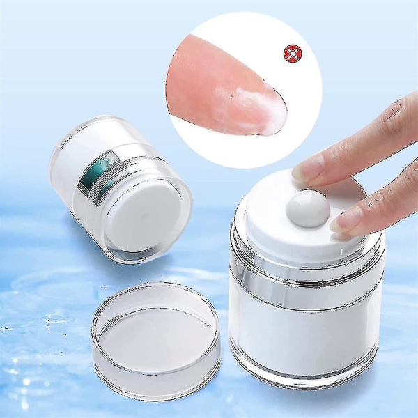 Airless Pump Jar Flaskor Fuktighetskräm behållare Används för lotioner, krämer, serum, Push Down Pump Dispenser presenter 30ml