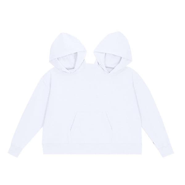 Unisex Parhette Intim Hettegenser Langermet Ensfarget Pullover Topper White