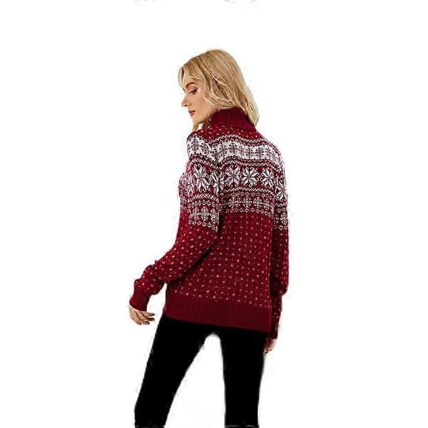 Julesweater til kvinder i slim fit strik RED L