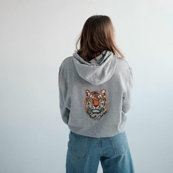 5 stk. polyester tigerhode-mønster kleslapper klesveskedekorasjoner