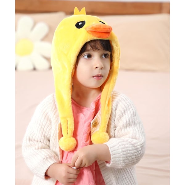 Vinter Unisex Pludset Dyr Hat Børn Piger Drenge Sød Sjov Dyr Ansigt Halloween Hat med Lange Øreklapper Julefest Duck
