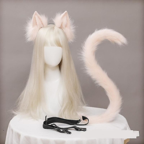 Katt öron och svans Set Anime Cosplay Pannband- Halloween Party kostym tillbehörsset Color 5