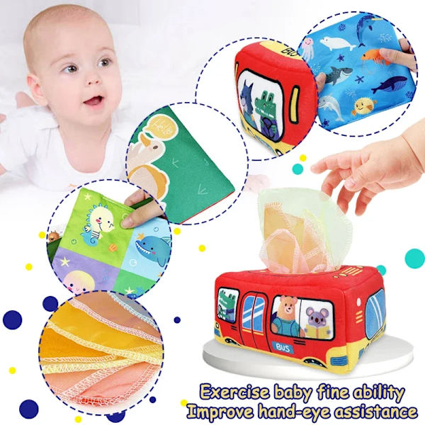 Montessori babyboks, baby leker, magisk bleieboks, sensoriske utviklingsleker for babyer Animals 11 Paper