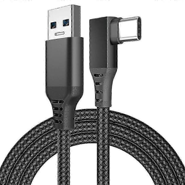 Til Quest 3/5/6m datalinje linkkabel VR-spil USB Type C forlængerledning Black 5M