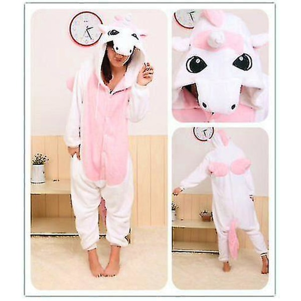 Unicorn Unisex Onesiee Kigurumi Fancy Dress Kostym Huvtröjor Pyjamas Sleep Wear_hh Unicorn Pink M(160CM-170CM)