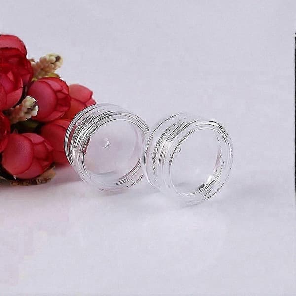 50-pak 5 ml små plastikbøtter til kosmetik, runde bærbare beholdere til opbevaring af makeup, creme, lotion
