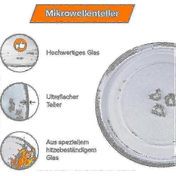 Universal Mikrovågsugnsglasplatta med 3 Fästen, 24,5 cm