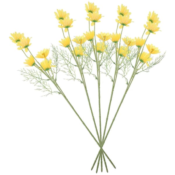 Gule kunstige kamilleblomster til dekorasjon, lette og 5 stk 50X5CM Gul