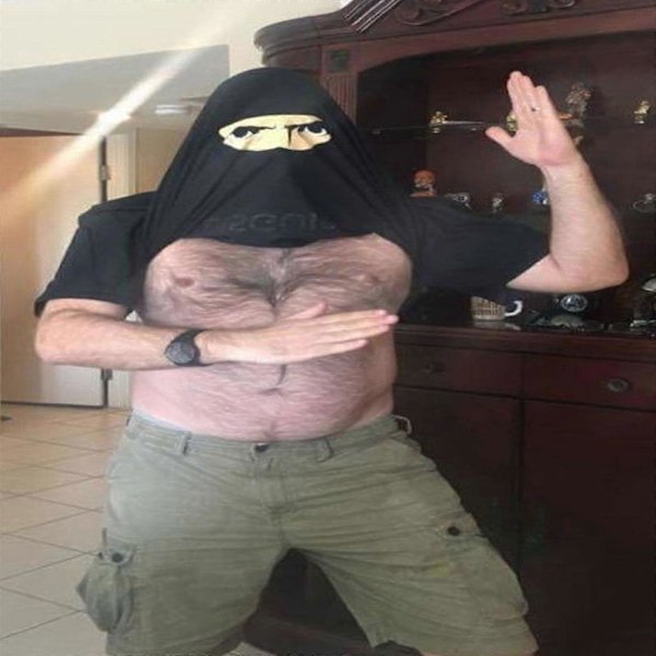 2025 Ny Menn Spør Meg Om Min Ninja Forkledning Flip T-skjorte Morsom Kostyme Grafisk Humor A+ Dark gray 4XL