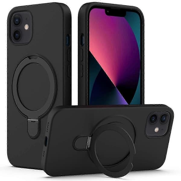 Magnetisk deksel til iPhone 11 med ringstativ PC+Silikon Fallsikkert telefondeksel Sti Style C
