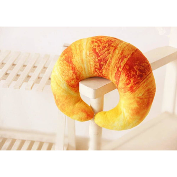 Croissant Jätte Kudde med Körsbär Sten Värmepåse Resa Nacke Kudde Gosig Cus